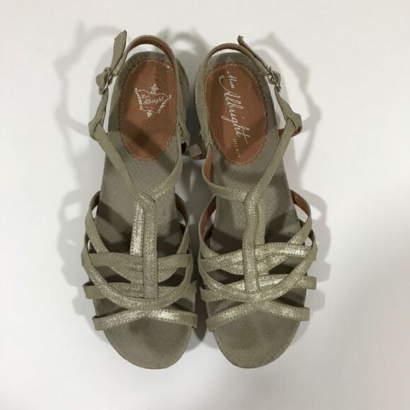 Miss Albright Anthropologie Silvery Sabella Sandal - Picture 2 of 4